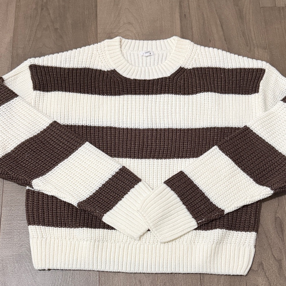 Striped Brown and Cream Garage Sweater